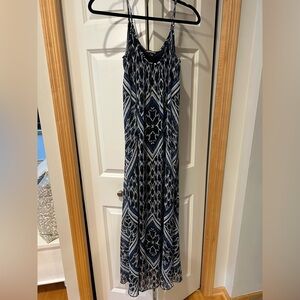 Express Navy and White Halter Sundress Maxi